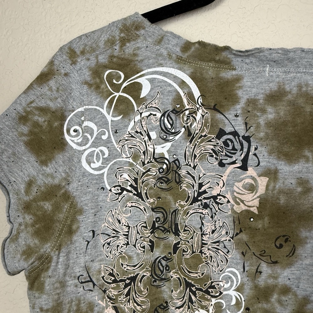 Vtg Cruel Girl T-Shirt Womens XL V Neck Mcbling Studded Cybergrunge - Picture 8 of 9